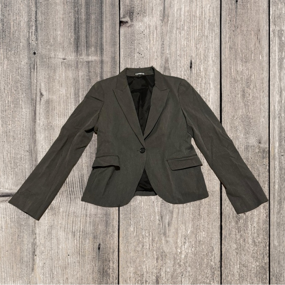 Express Women’s Design Studio One Blazer Grey Professional Interview Formal